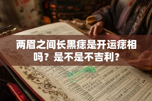 两眉之间长黑痣是开运痣相吗？是不是不吉利？