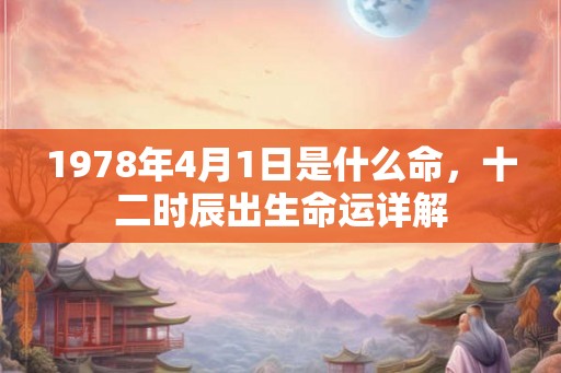 1978年4月1日是什么命，十二时辰出生命运详解