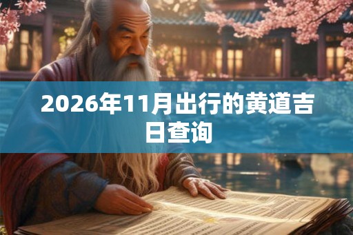 2026年11月出行的黄道吉日查询