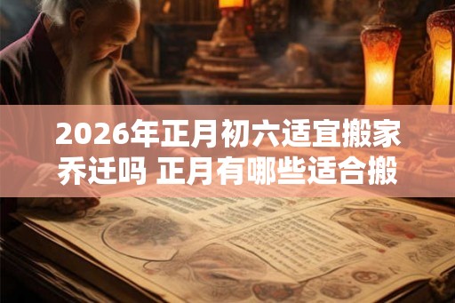 2026年正月初六适宜搬家乔迁吗 正月有哪些适合搬家的日子 2026年正月初六适宜搬家乔迁吗 正月有哪些适合搬家的日子