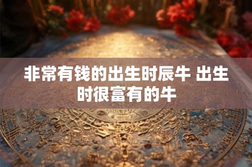 非常有钱的出生时辰牛 出生时很富有的牛