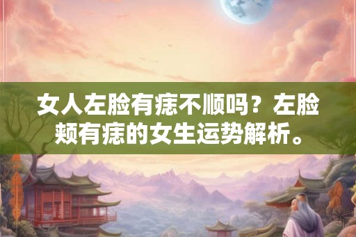 女人左脸有痣不顺吗？左脸颊有痣的女生运势解析。