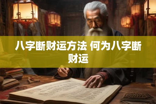 八字断财运方法 何为八字断财运