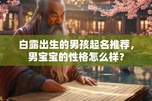 白露出生的男孩起名推荐，男宝宝的性格怎么样？