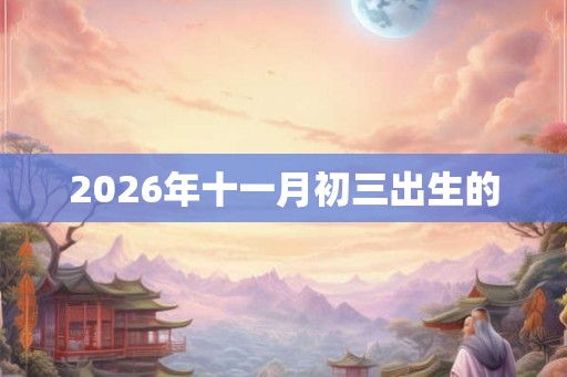 2026年十一月初三出生的