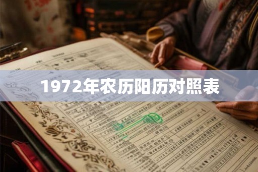 1972年农历阳历对照表