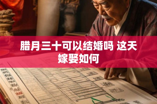 腊月三十可以结婚吗 这天嫁娶如何