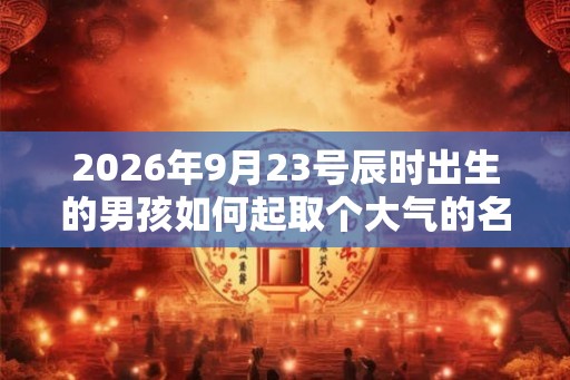 2026年9月23号辰时出生的男孩如何起取个大气的名字和五行属性