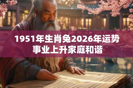 1951年生肖兔2026年运势 事业上升家庭和谐