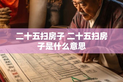 二十五扫房子 二十五扫房子是什么意思