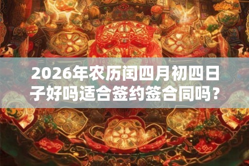 2026年农历闰四月初四日子好吗适合签约签合同吗? 2026年农历闰四月初四日子好吗适合签约签合同吗?