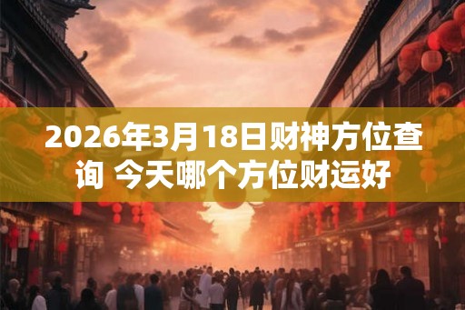 2026年3月18日财神方位查询 今天哪个方位财运好