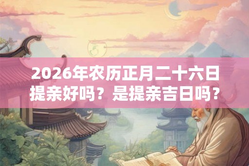 2026年农历正月二十六日提亲好吗?是提亲吉日吗? 2026年农历正月二十六日提亲好吗?是提亲吉日吗?