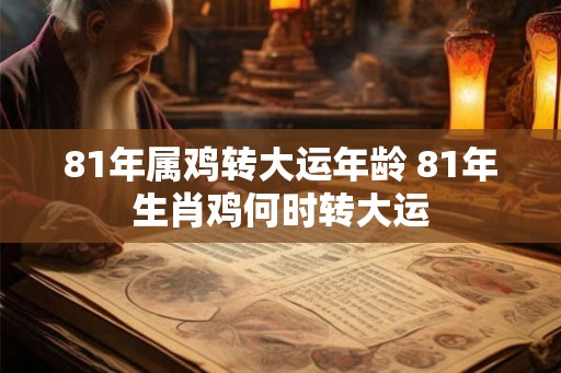 81年属鸡转大运年龄 81年生肖鸡何时转大运