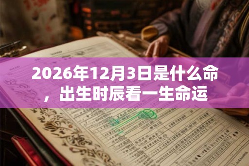 2026年12月3日是什么命，出生时辰看一生命运