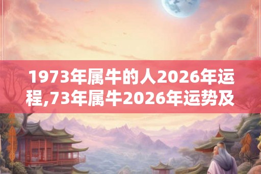 1973年属牛的人2026年运程,73年属牛2026年运势及运程