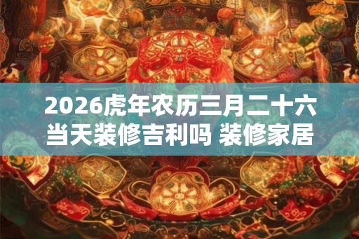 2026虎年农历三月二十六当天装修吉利吗 装修家居有什么讲究 2026虎年农历三月二十六当天装修吉利吗 装修家居有什么讲究