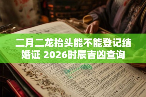 二月二龙抬头能不能登记结婚证 2026时辰吉凶查询