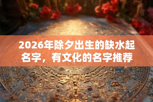 2026年除夕出生的缺水起名字，有文化的名字推荐