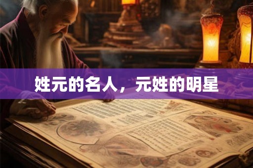 姓元的名人，元姓的明星