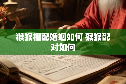 猴猴相配婚姻如何 猴猴配对如何