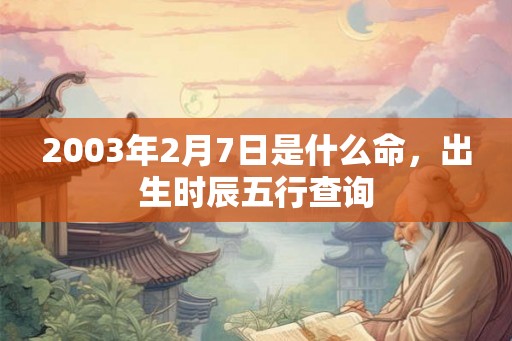 2003年2月7日是什么命，出生时辰五行查询