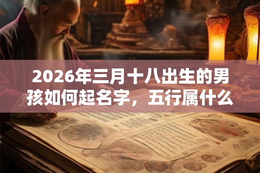 2026年三月十八出生的男孩如何起名字，五行属什么