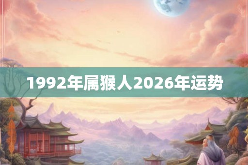 1992年属猴人2026年运势