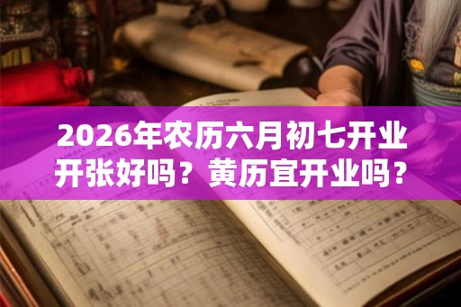 2026年农历六月初七开业开张好吗？黄历宜开业吗？
