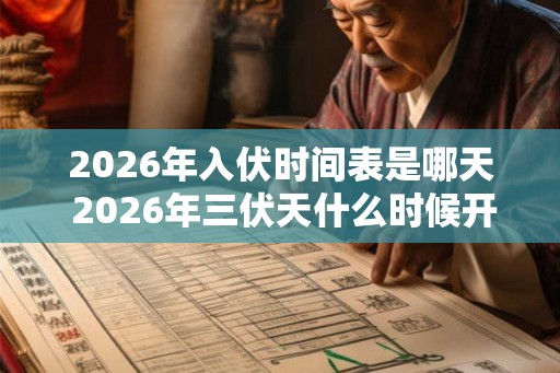 2026年入伏时间表是哪天 2026年三伏天什么时候开始