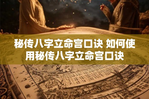 秘传八字立命宫口诀 如何使用秘传八字立命宫口诀