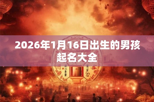 2026年1月16日出生的男孩起名大全
