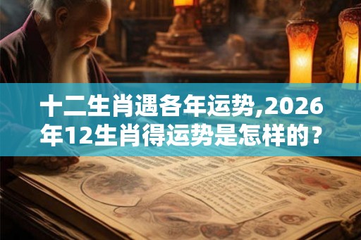 十二生肖遇各年运势,2026年12生肖得运势是怎样的？