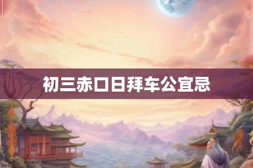 初三赤口日拜车公宜忌