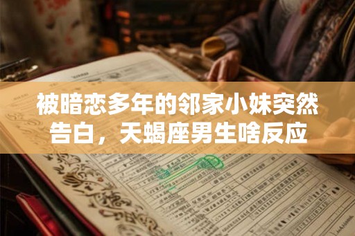 被暗恋多年的邻家小妹突然告白，天蝎座男生啥反应