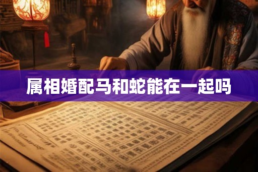 属相婚配马和蛇能在一起吗 属相婚配马和蛇能在一起吗