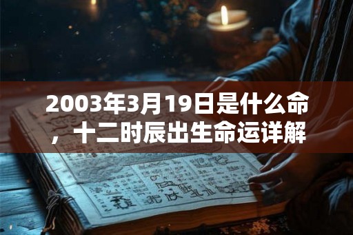 2003年3月19日是什么命，十二时辰出生命运详解