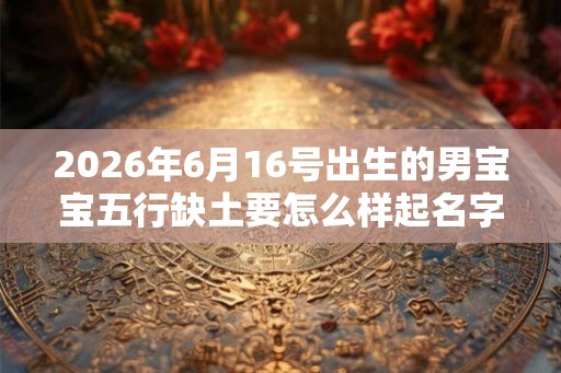 2026年6月16号出生的男宝宝五行缺土要怎么样起名字