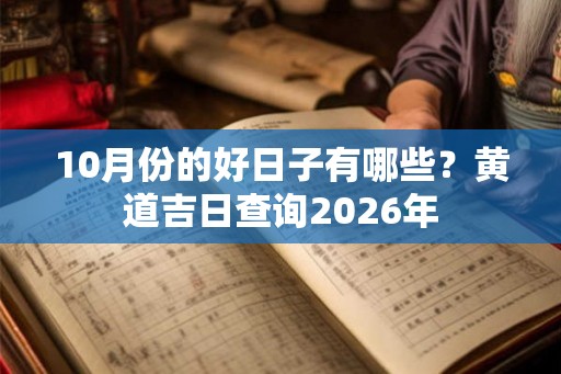 10月份的好日子有哪些？黄道吉日查询2026年