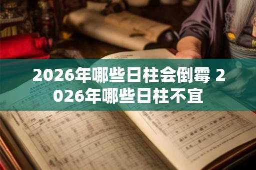 2026年哪些日柱会倒霉 2026年哪些日柱不宜