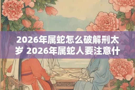 2026年属蛇怎么破解刑太岁 2026年属蛇人要注意什么