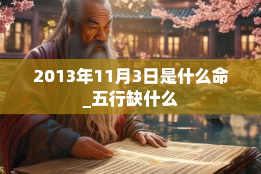 2013年11月3日是什么命_五行缺什么
