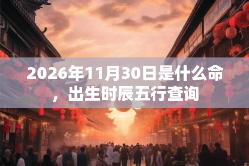 2026年11月30日是什么命，出生时辰五行查询