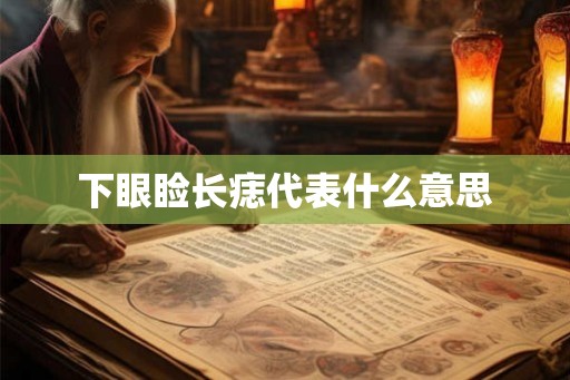 下眼睑长痣代表什么意思