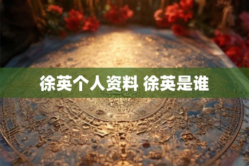 徐英个人资料 徐英是谁