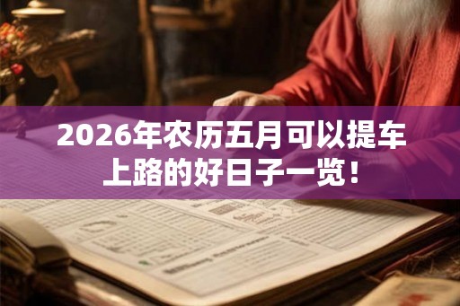 2026年农历五月可以提车上路的好日子一览！