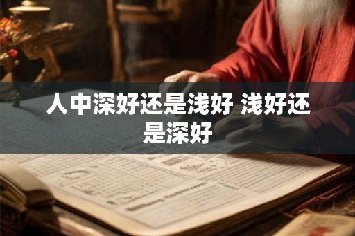 人中深好还是浅好 浅好还是深好