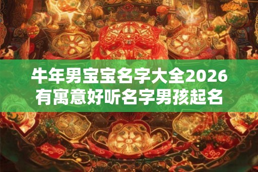 牛年男宝宝名字大全2026有寓意好听名字男孩起名