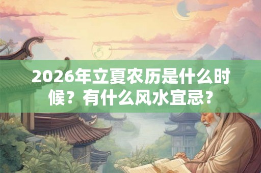 2026年立夏农历是什么时候?有什么风水宜忌? 2026年立夏农历是什么时候?有什么风水宜忌?