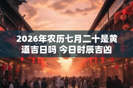 2026年农历七月二十是黄道吉日吗 今日时辰吉凶
